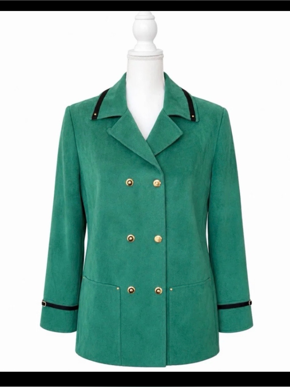 St John Sport emerald green faux suede jacket